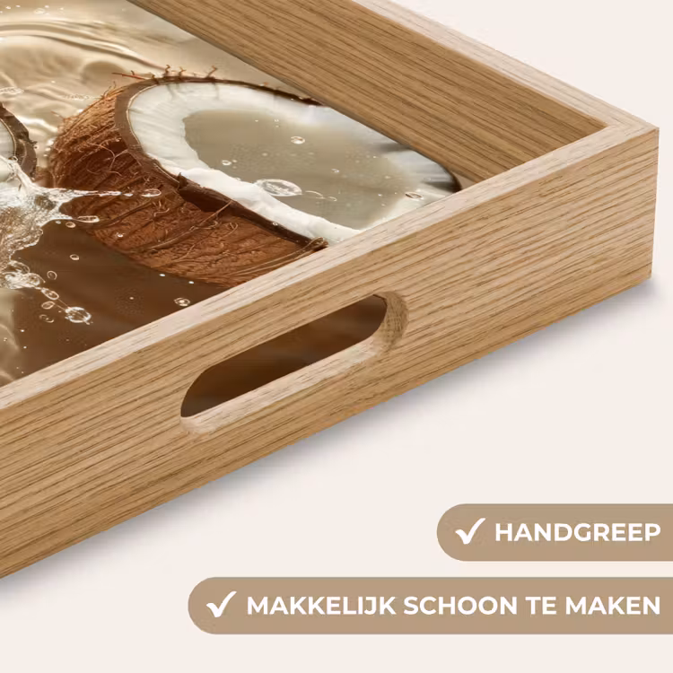Dienblad - Kokosnoot - Water - Beige - Spetters — 8