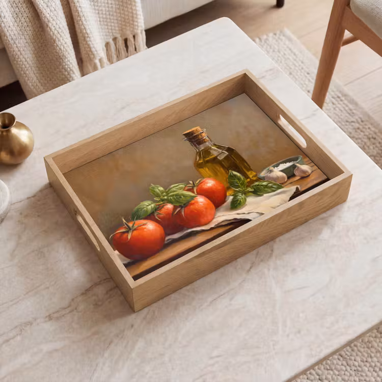 Dienblad - Tomaten - Olijfolie - Stilleven — 2