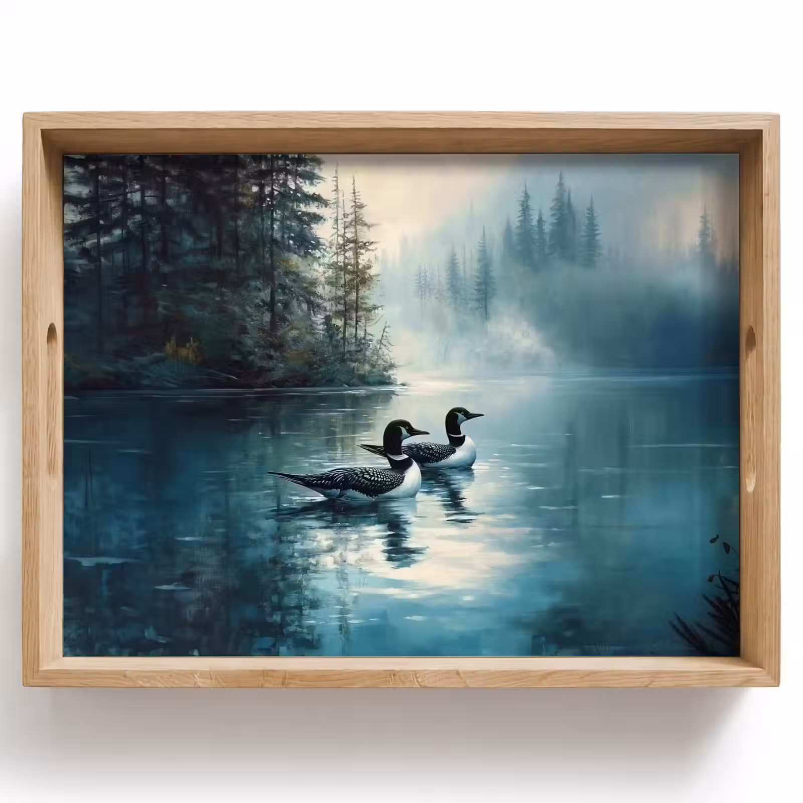 Dienblad - Bos - Water - Eenden - Mistig — 1