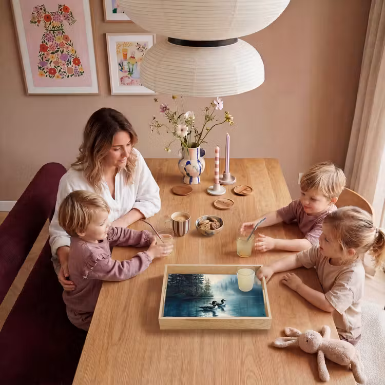 Dienblad - Bos - Water - Eenden - Mistig — 5