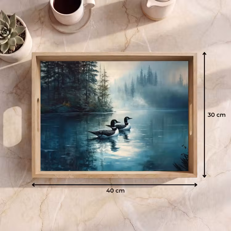 Dienblad - Bos - Water - Eenden - Mistig — 7