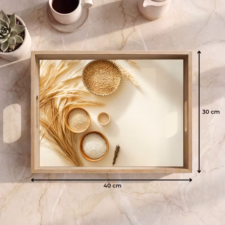Dienblad - Granen - Hout - Kom - Beige — 7