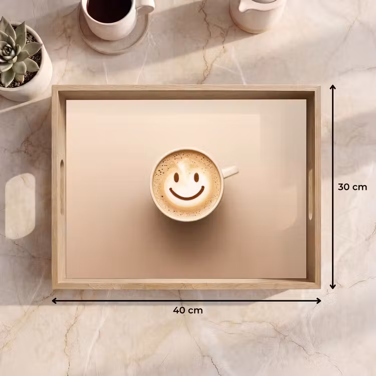 Dienblad - Koffie - Melkschuim - Lach - Beige — 7