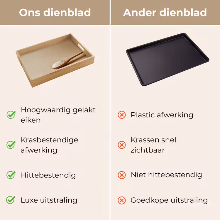 Dienblad - Lepel - Rijst - Hout - Beige — 9