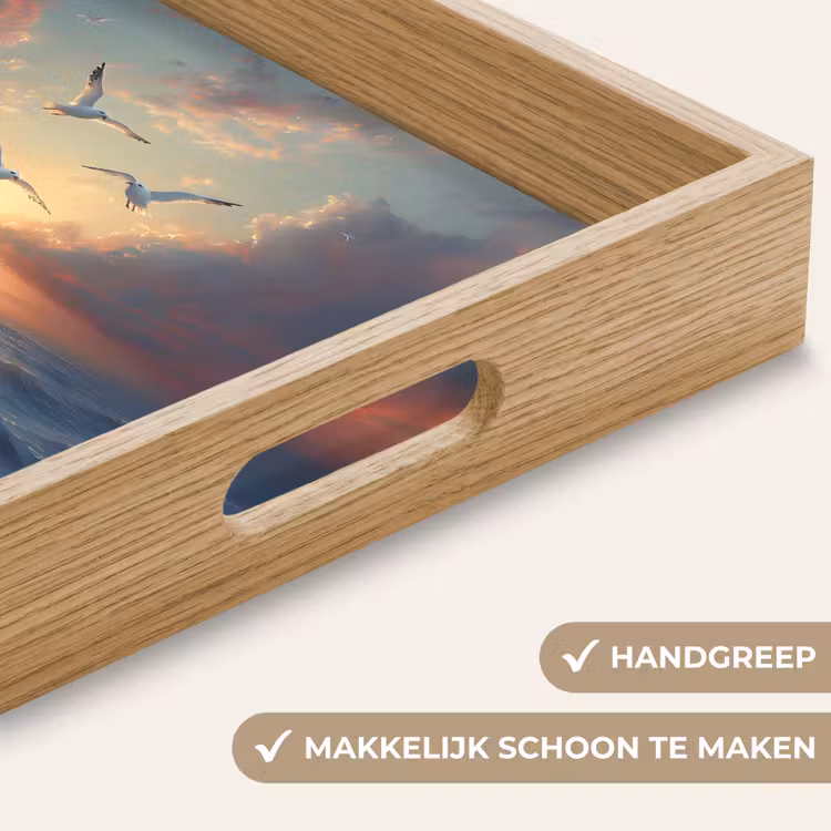 Dienblad - Meeuwen - Zonsondergang - Zee - Wolken — 8