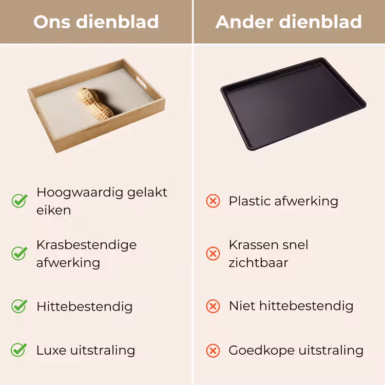 Dienblad - Pinda - Ruw - Beige — 9