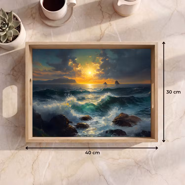 Dienblad - Zee - Zon - Golven - Rotsen — 7
