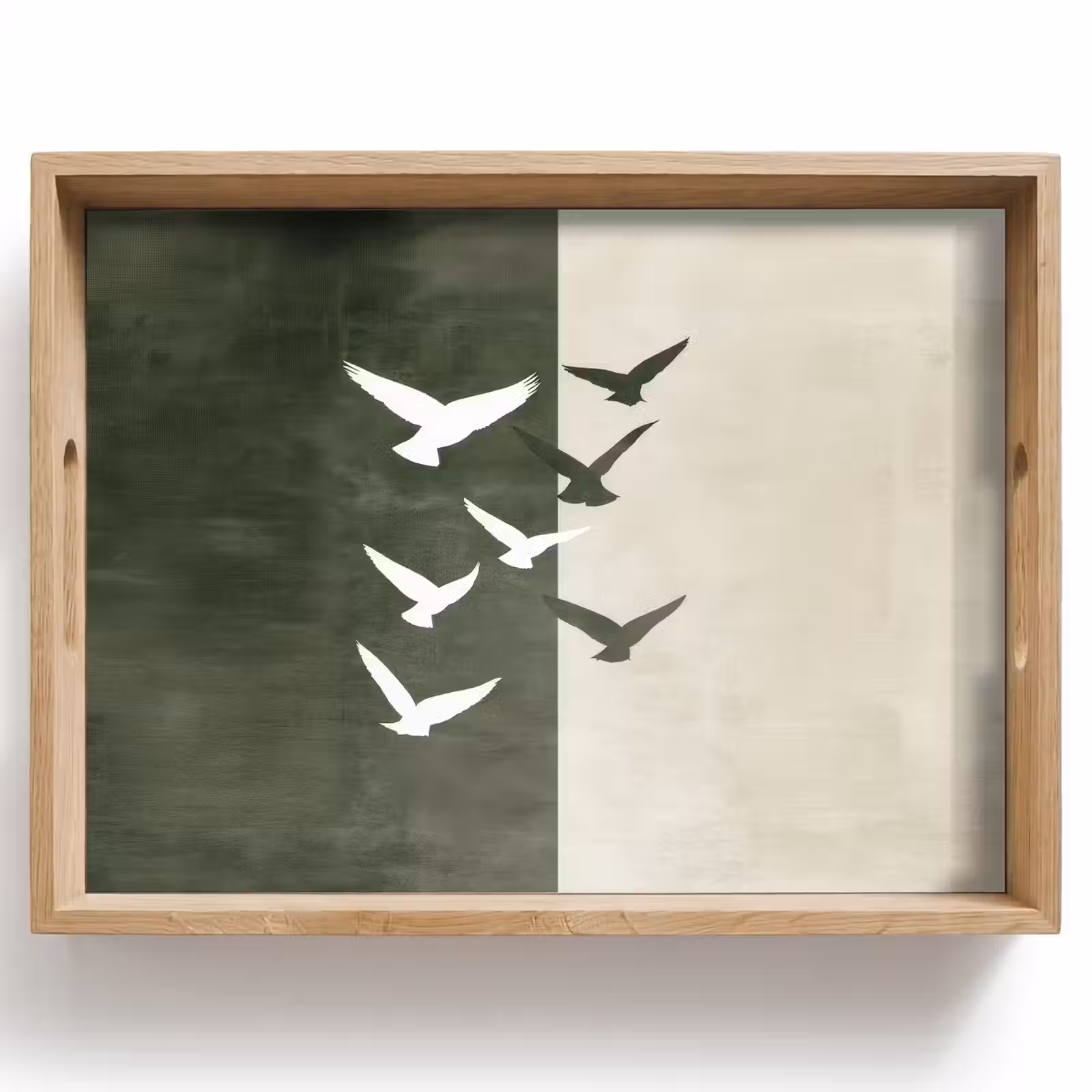 Dienblad - Japandi - Vogel - Groen — 1