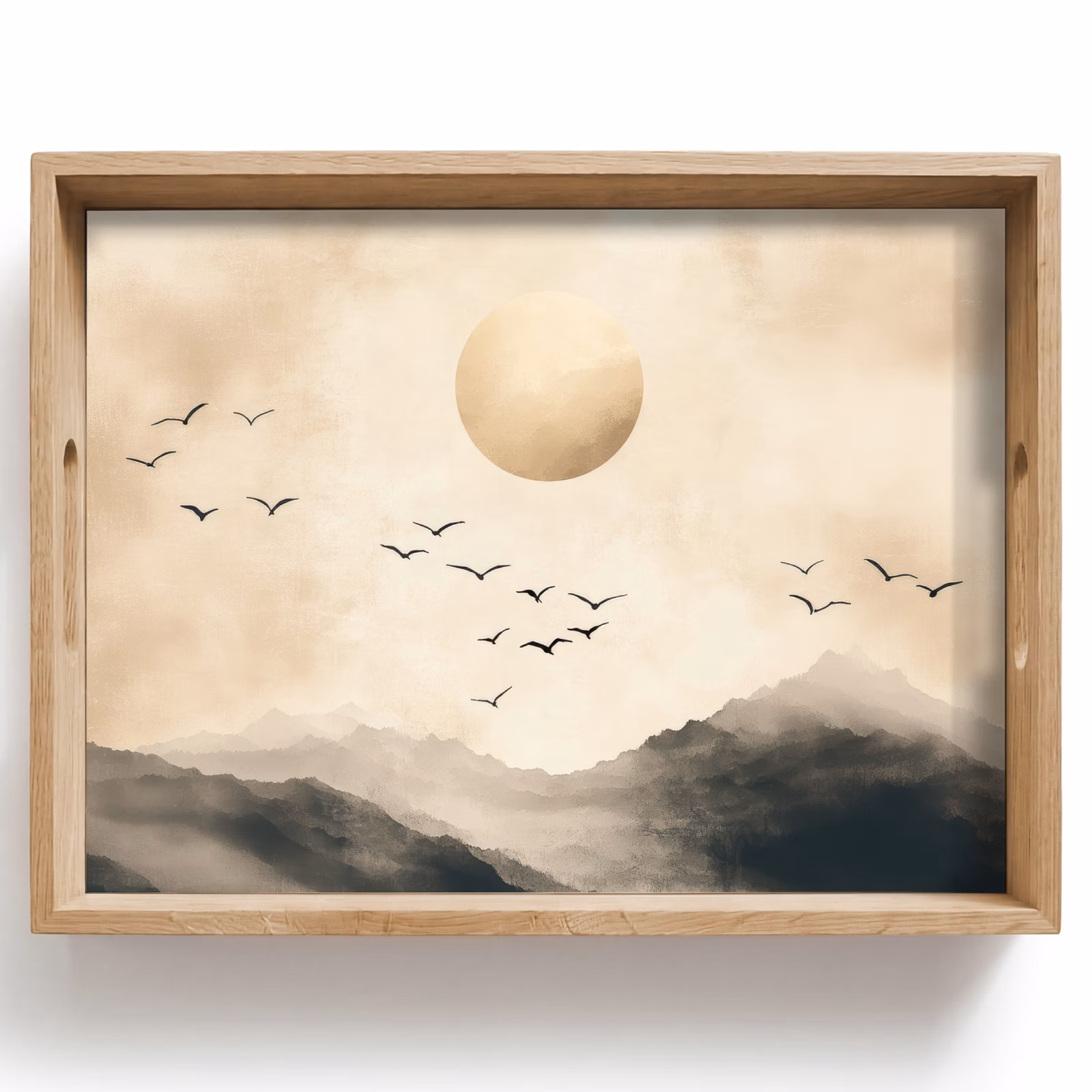 Dienblad - Landschap - Japandi - vogel — 1