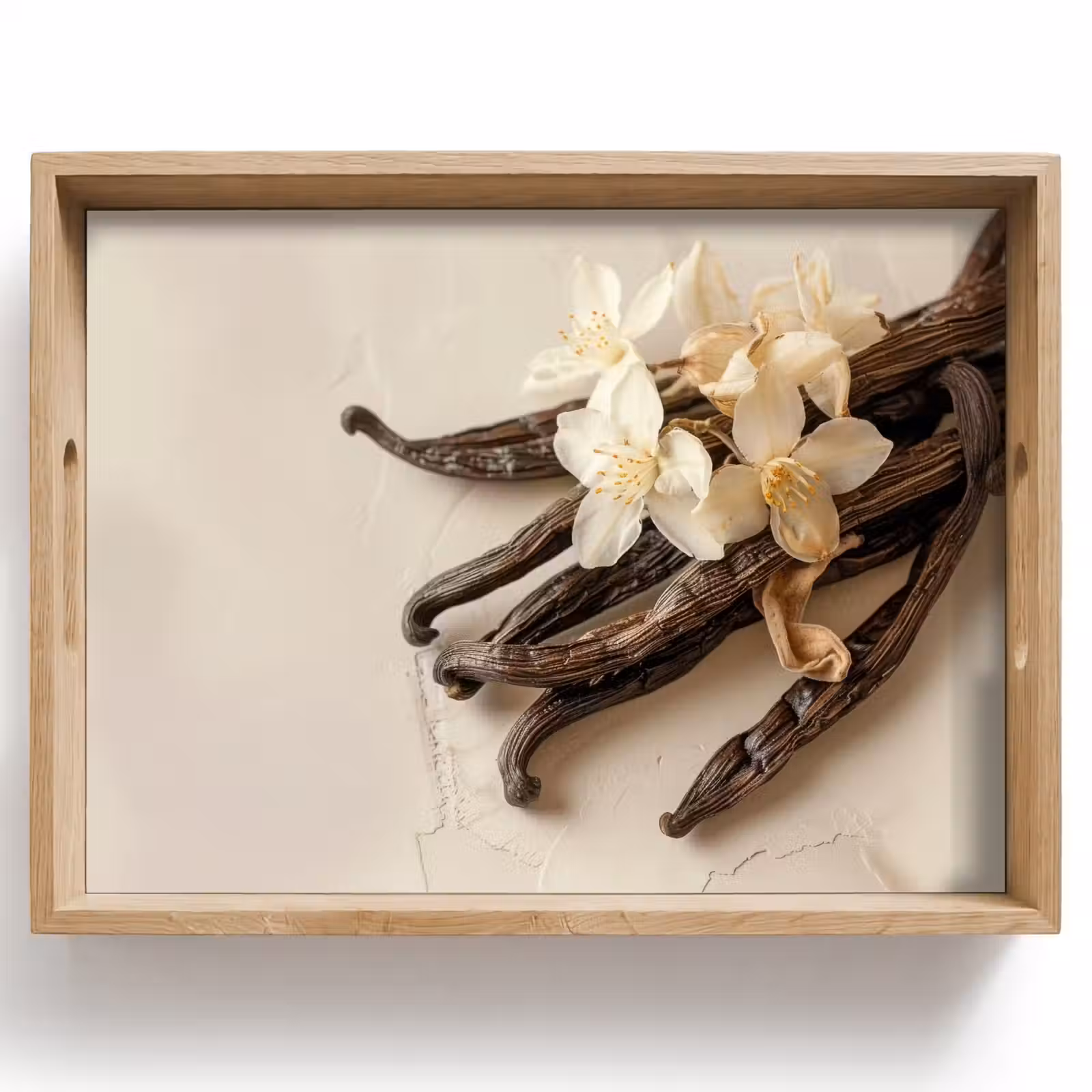 Dienblad - Vanille - Bloemen - Beige — 1