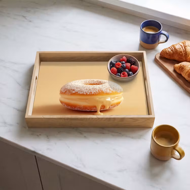 Dienblad - Donut - Romig - Poedersuiker - Beige — 3