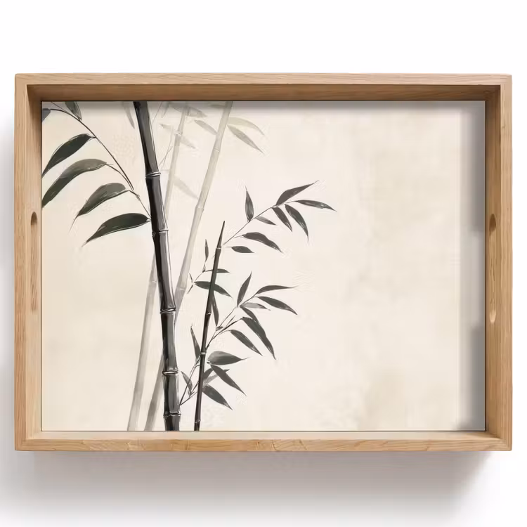 Dienblad - Japandi - Bamboe - Beige — 1