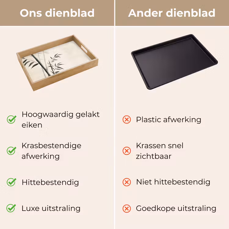Dienblad - Japandi - Bamboe - Beige — 9