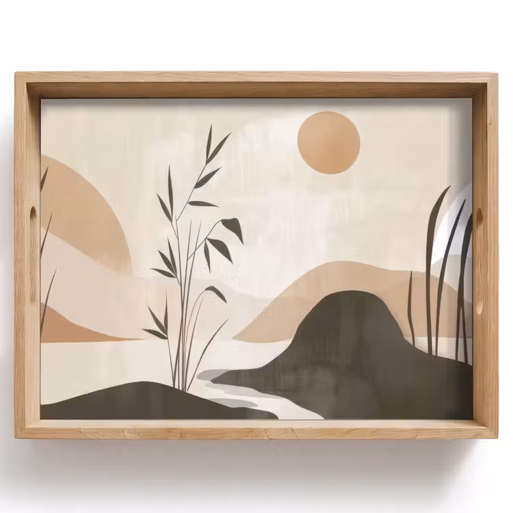 Dienblad - Japandi - Landschap - Beige — 1