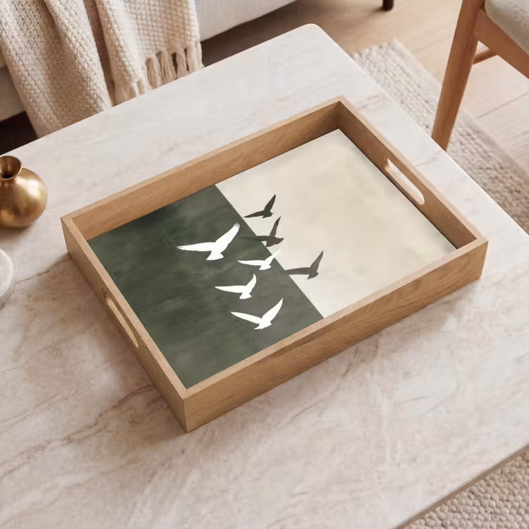 Dienblad - Japandi - Vogel - Groen — 2