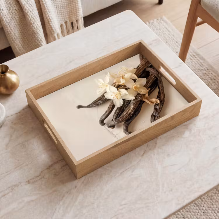 Dienblad - Vanille - Bloemen - Beige — 2