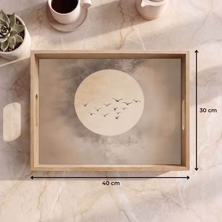 Dienblad - Vogel - Beige - Japandi — 7
