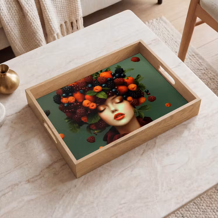 Dienblad - Vrouw - Aardbeien - Frambozen - Bramen - Bessen — 2