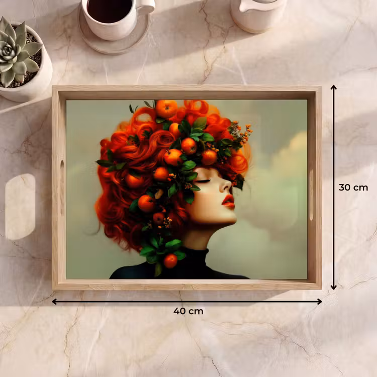 Dienblad - Vrouw - Appels - Rood - Bladeren — 7