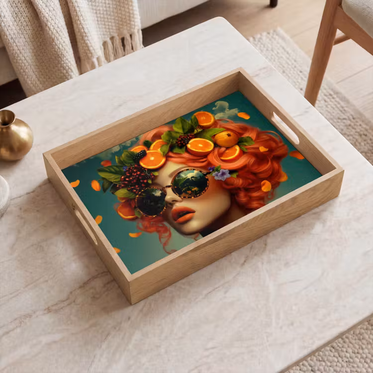 Dienblad - Vrouw - Sinaasappel - Bessen - Oranje — 2