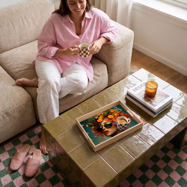 Dienblad - Vrouw - Sinaasappel - Bessen - Oranje — 4