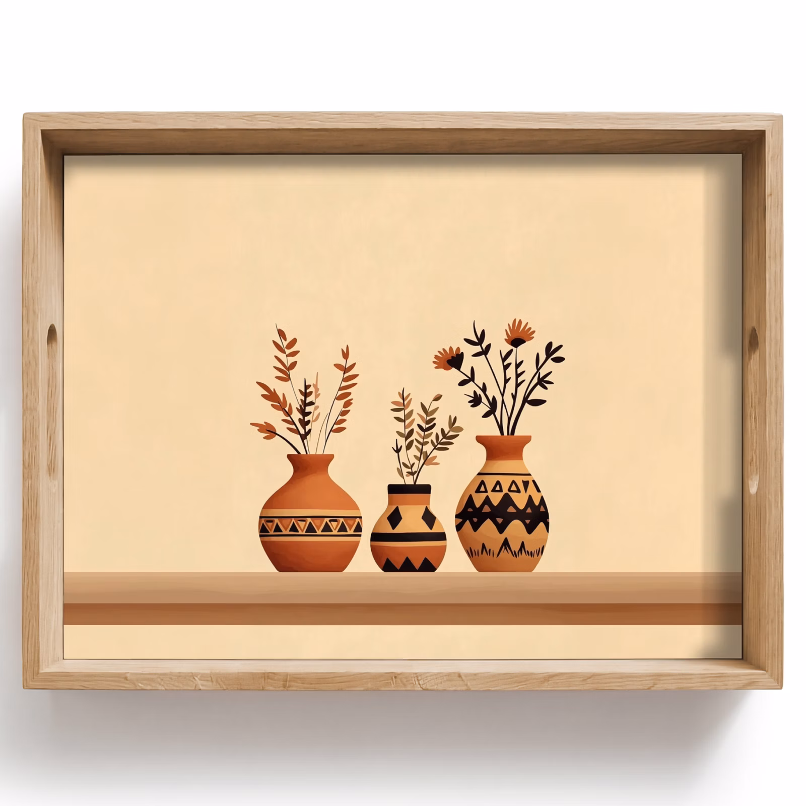 Dienblad - Vazen - Bloemen - Bladeren - Minimalistisch — 1