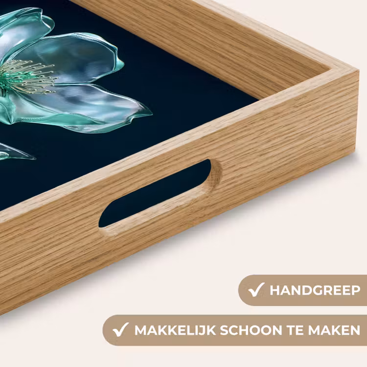 Dienblad - Bladeren - Bloem - Glazen - Donkerblauw — 8