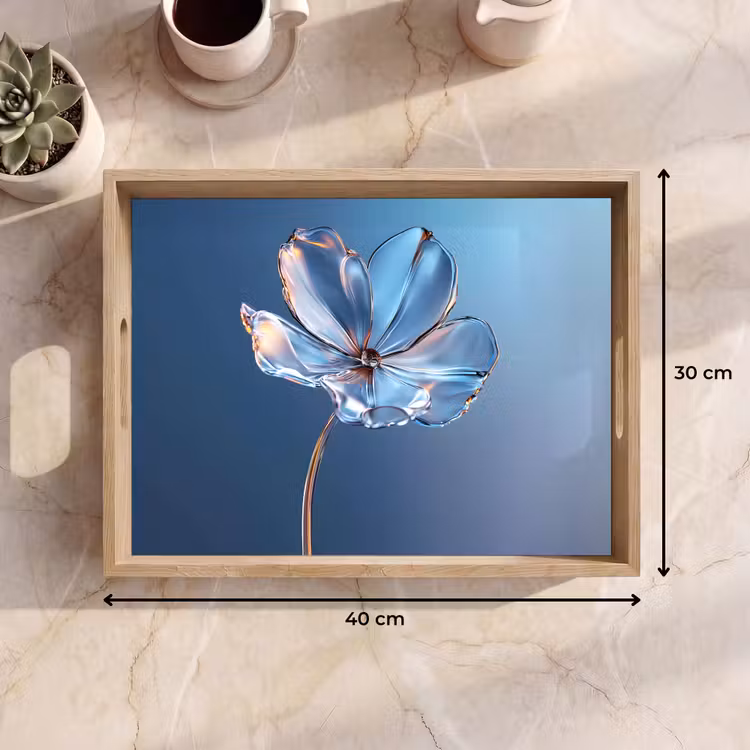 Dienblad - Blauw - Bloem - Glazen - Sierlijk — 7