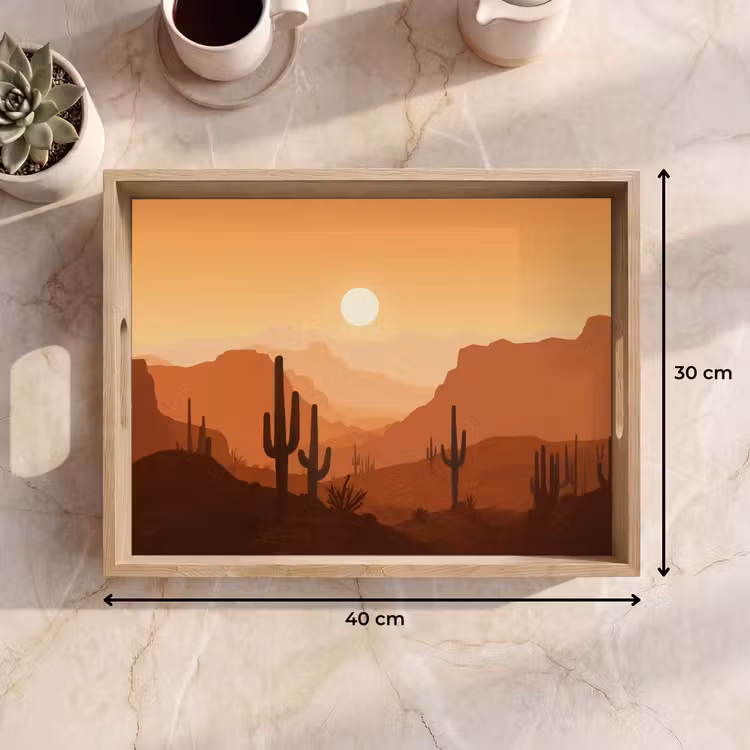 Dienblad - Landschap - Woestijn - Cactussen - Zon — 7