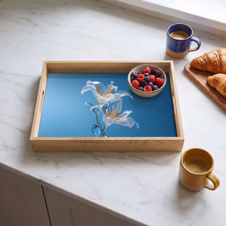 Dienblad - Lelies - Blauw - Glazen — 3