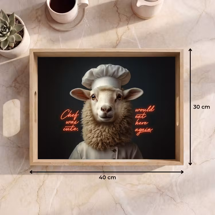 Dienblad - Schaap - Kokskleding - Neon - Quote — 7