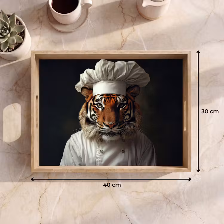 Dienblad - Tijger - Kokskleding - Bruin — 7