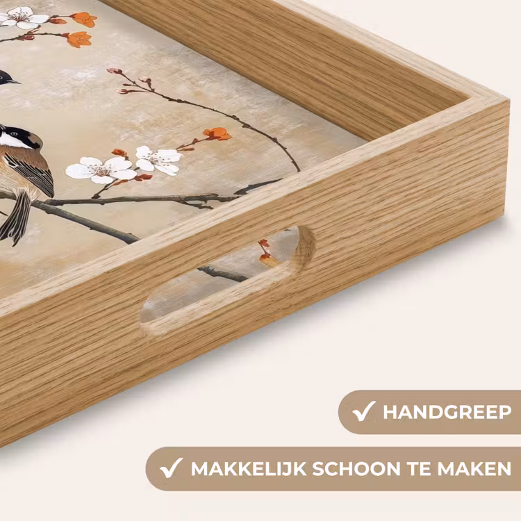 Dienblad - Vogels - Bloesemtak - Bloemen - Oranje — 8