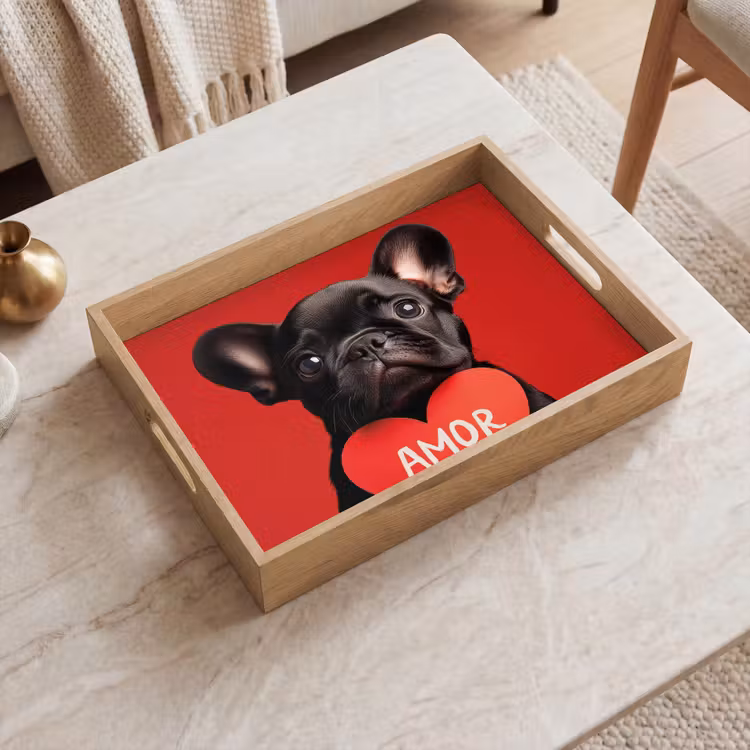 Dienblad - Amor - Hond  - Hartje - Rood — 2