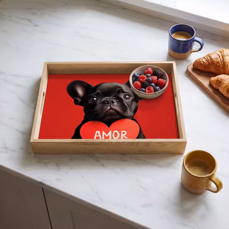 Dienblad - Amor - Hond  - Hartje - Rood — 3