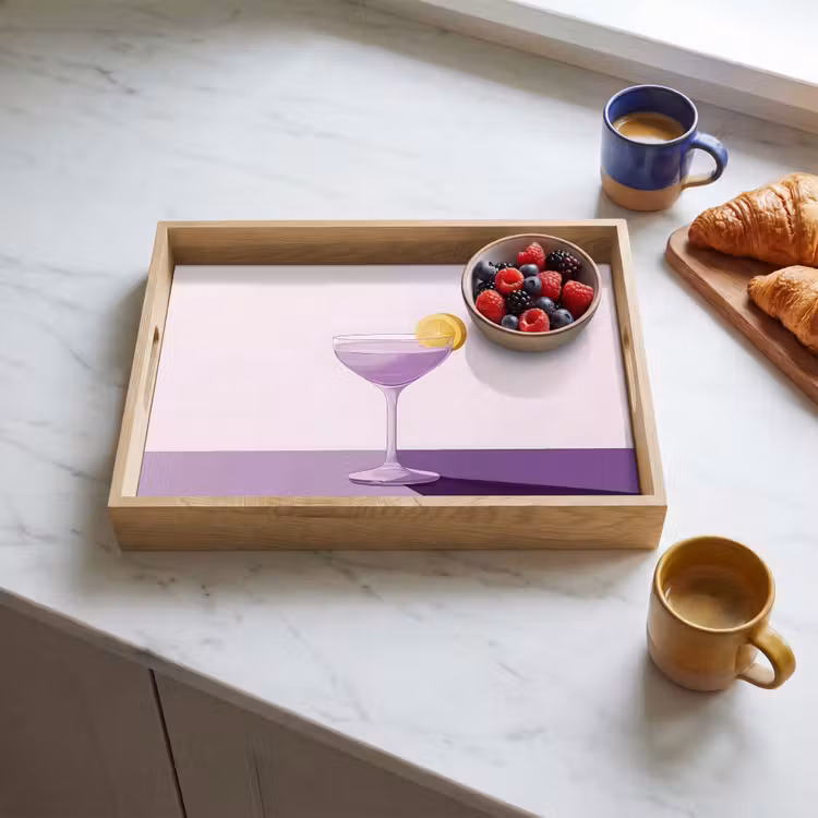 Dienblad - Cocktail - Paars - Minimalistisch - Citroen — 3