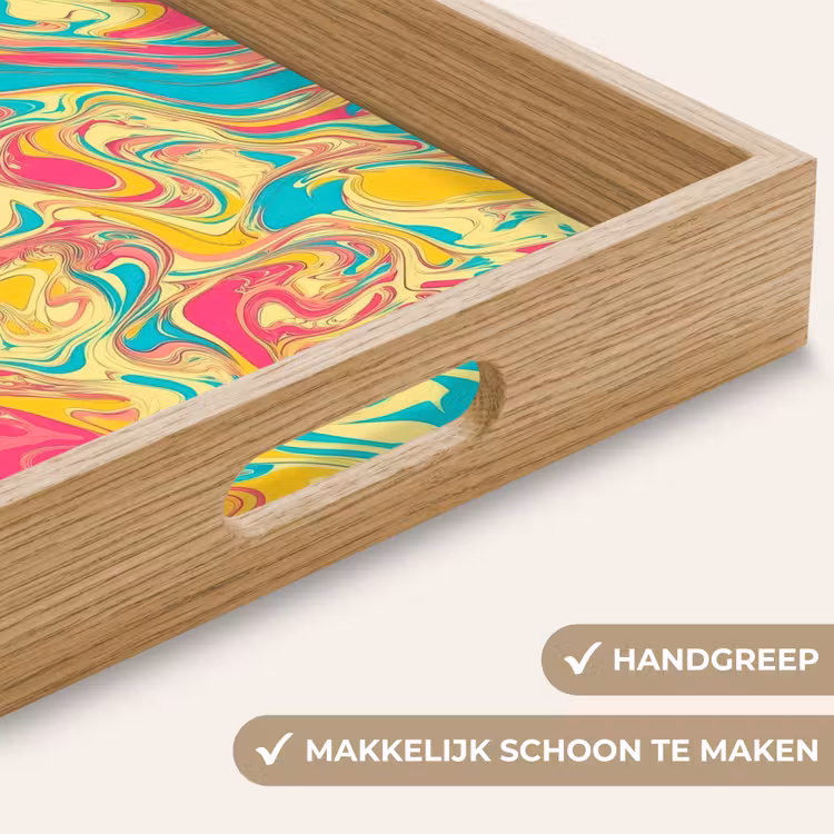 Dienblad - Geel - Roze - Blauw - Retro — 8