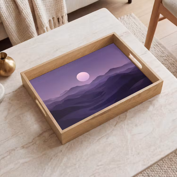 Dienblad - Heuvels - Paars - Mist - Zon — 2