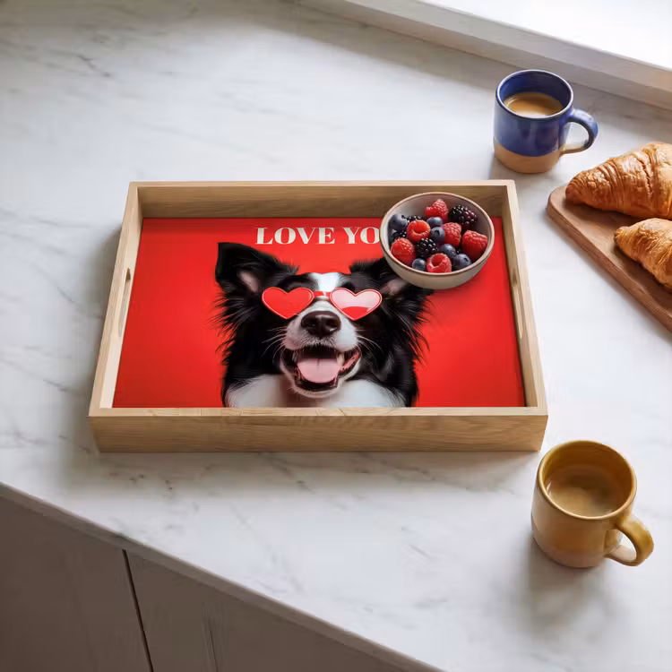 Dienblad - Hond - Hartjesbril - Loveyou - Rood — 3