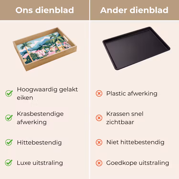 Dienblad - Kleurrijk - Huizen - Heuvels - Roze — 9