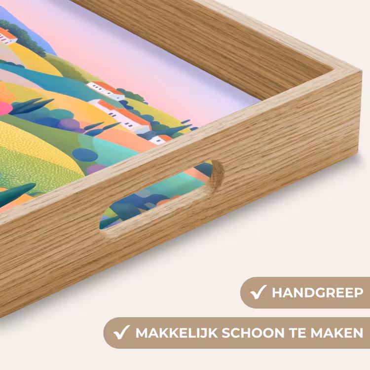 Dienblad - Landschap - Paars - Pastel - Huizen — 8