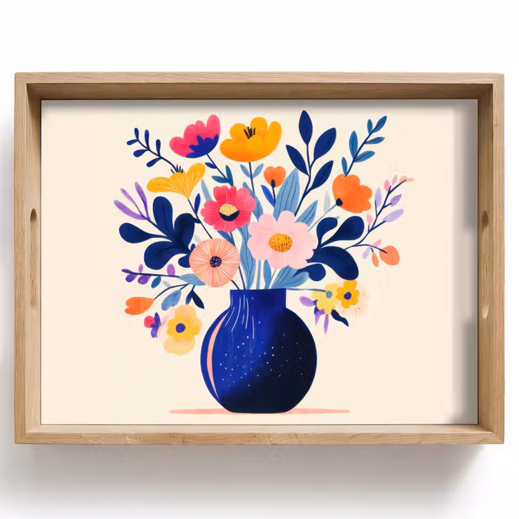 Dienblad - Vaas - Bloemen - Boeket — 1