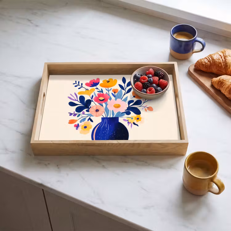 Dienblad - Vaas - Bloemen - Boeket — 3