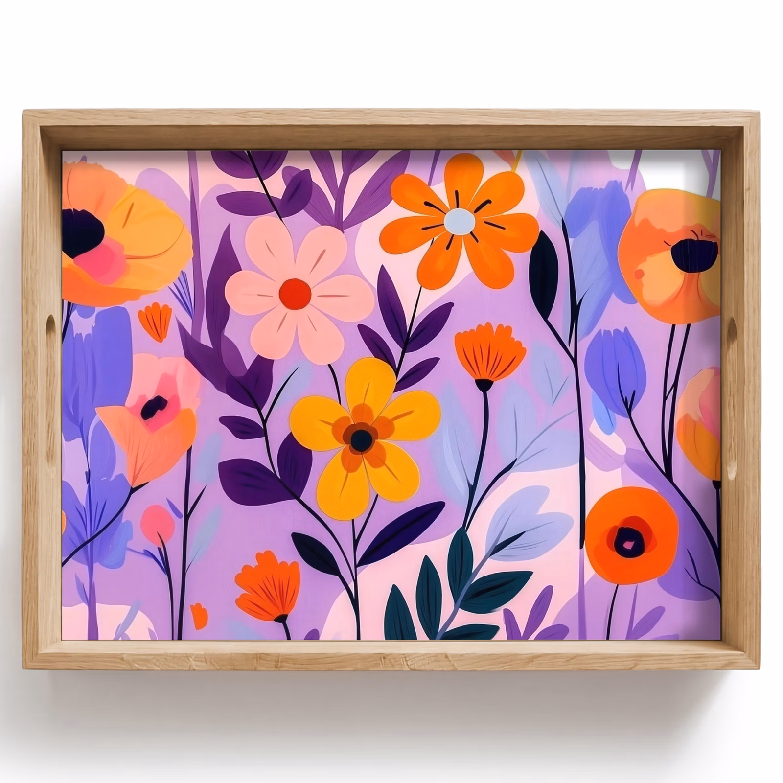 Dienblad - Bloemen - Kleurrijk - Bladeren — 1