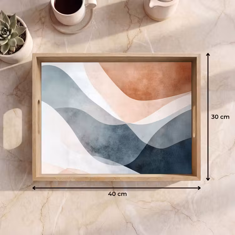 Dienblad - Abstract - Golven - Blauw — 7
