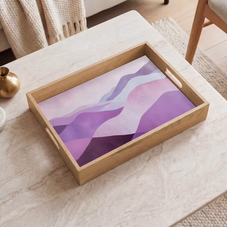 Dienblad - Abstract - Heuvels - Landschap - Paars — 2
