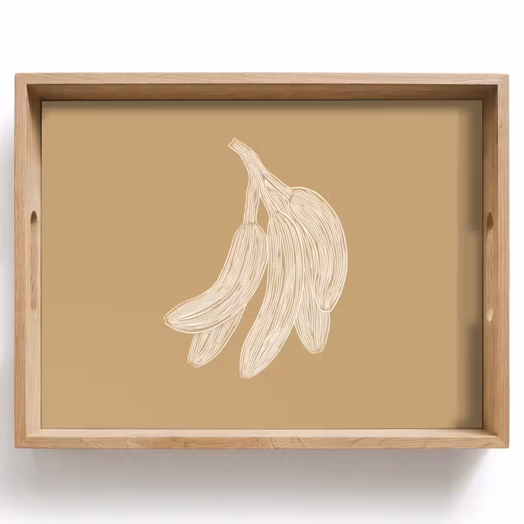 Dienblad - Bananen - Beige - Lijntekening - Minimalistisch — 1
