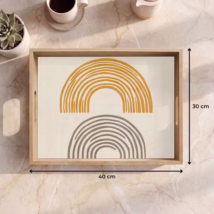 Dienblad - Bogen - Lijnen - Oranje - Minimalistisch — 7