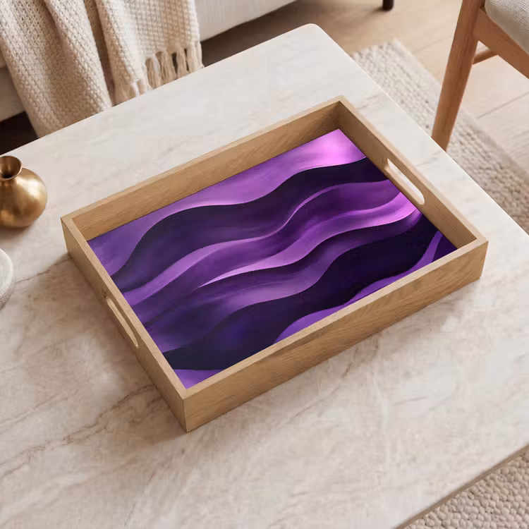 Dienblad - Golven - Abstract - Paars — 2