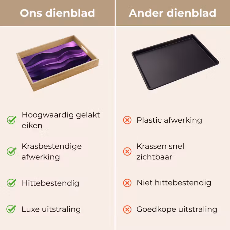 Dienblad - Golven - Abstract - Paars — 9